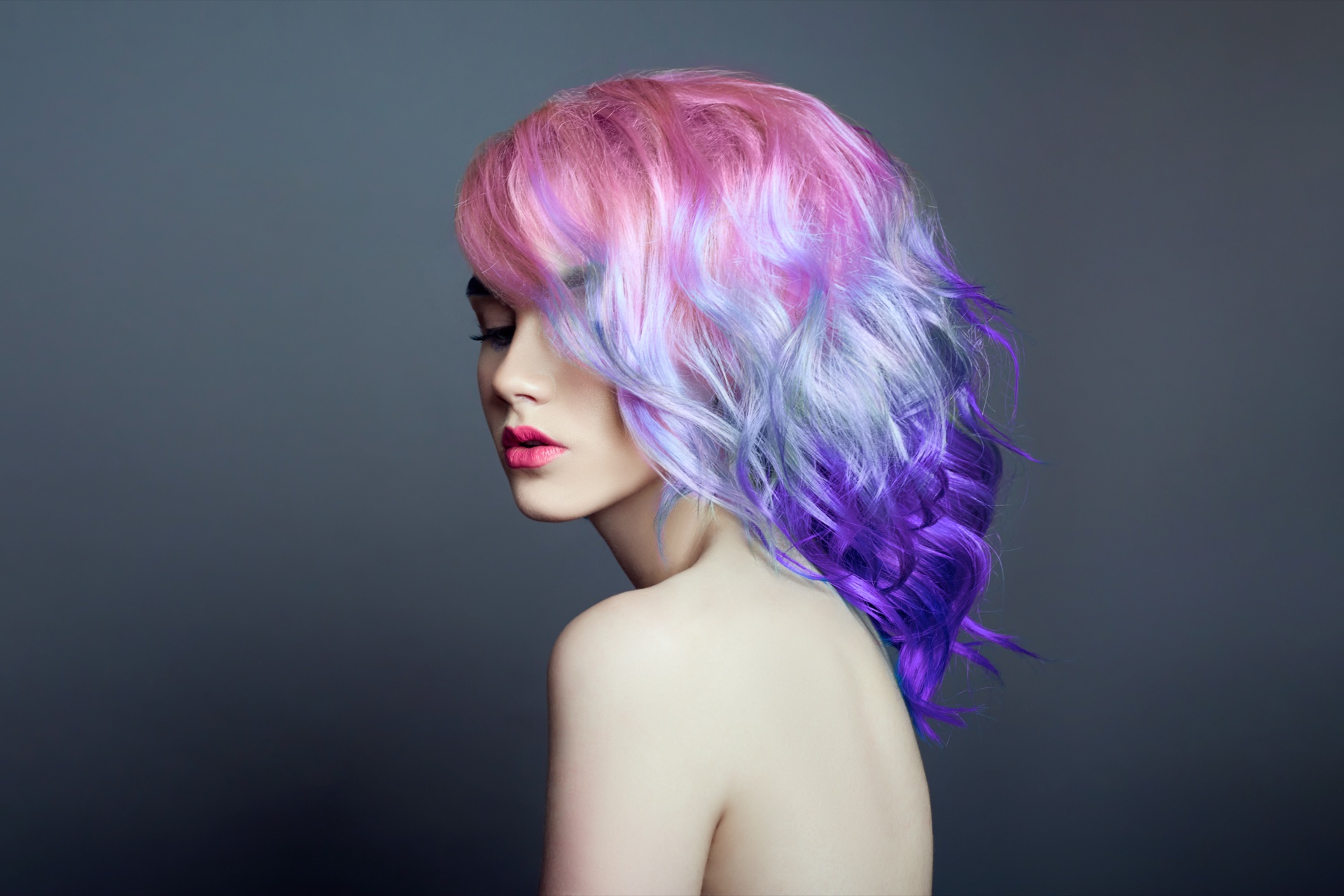 Colorful hair transformation